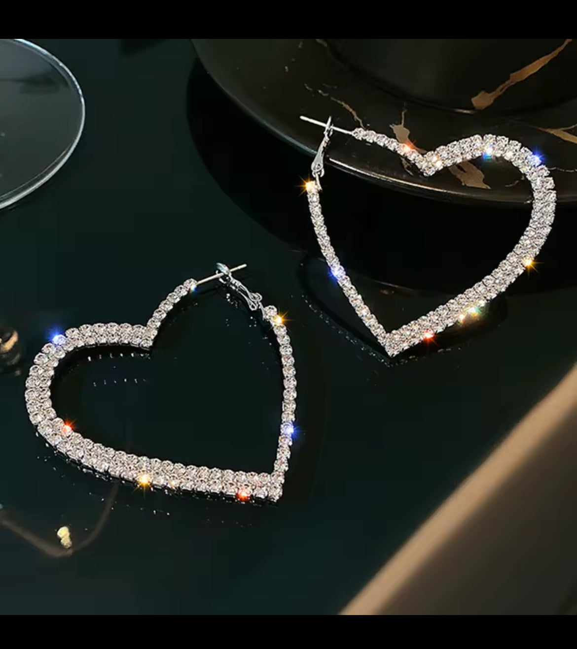 My heart bling earrings