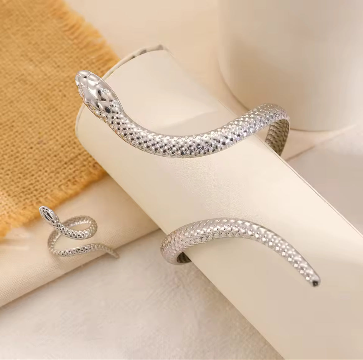 Snake bracelet and ring set