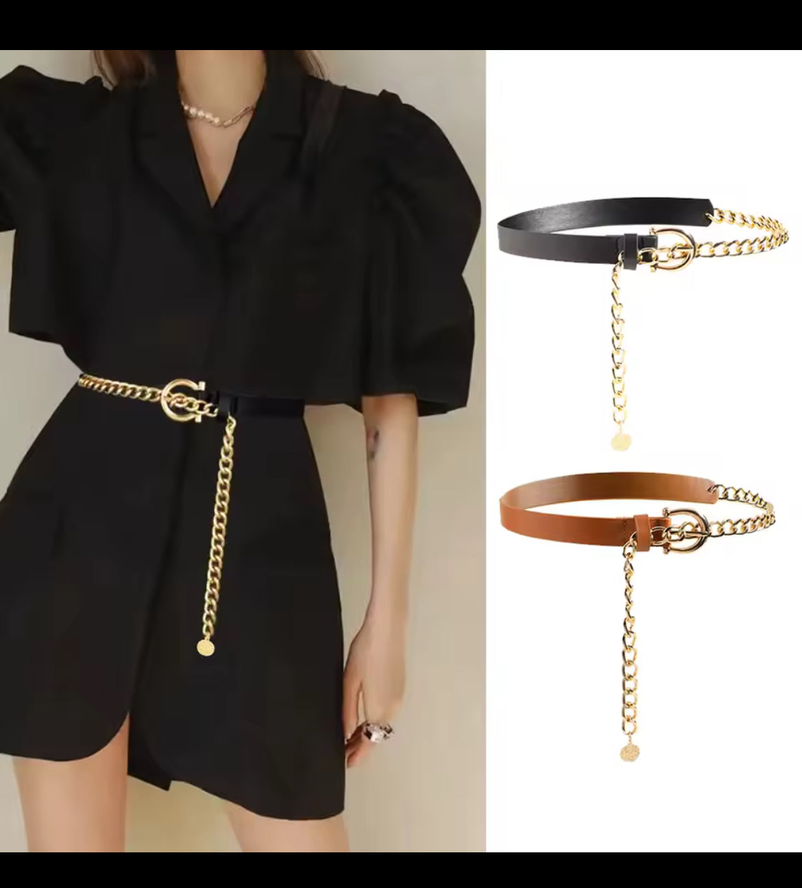 Half and half chain belt