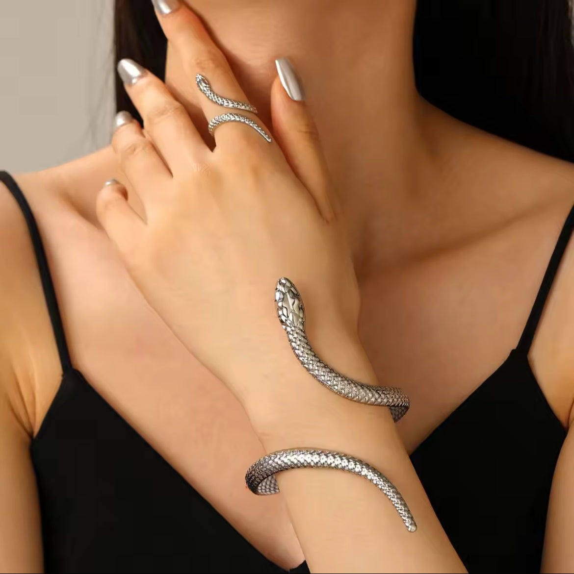 Snake bracelet and ring set