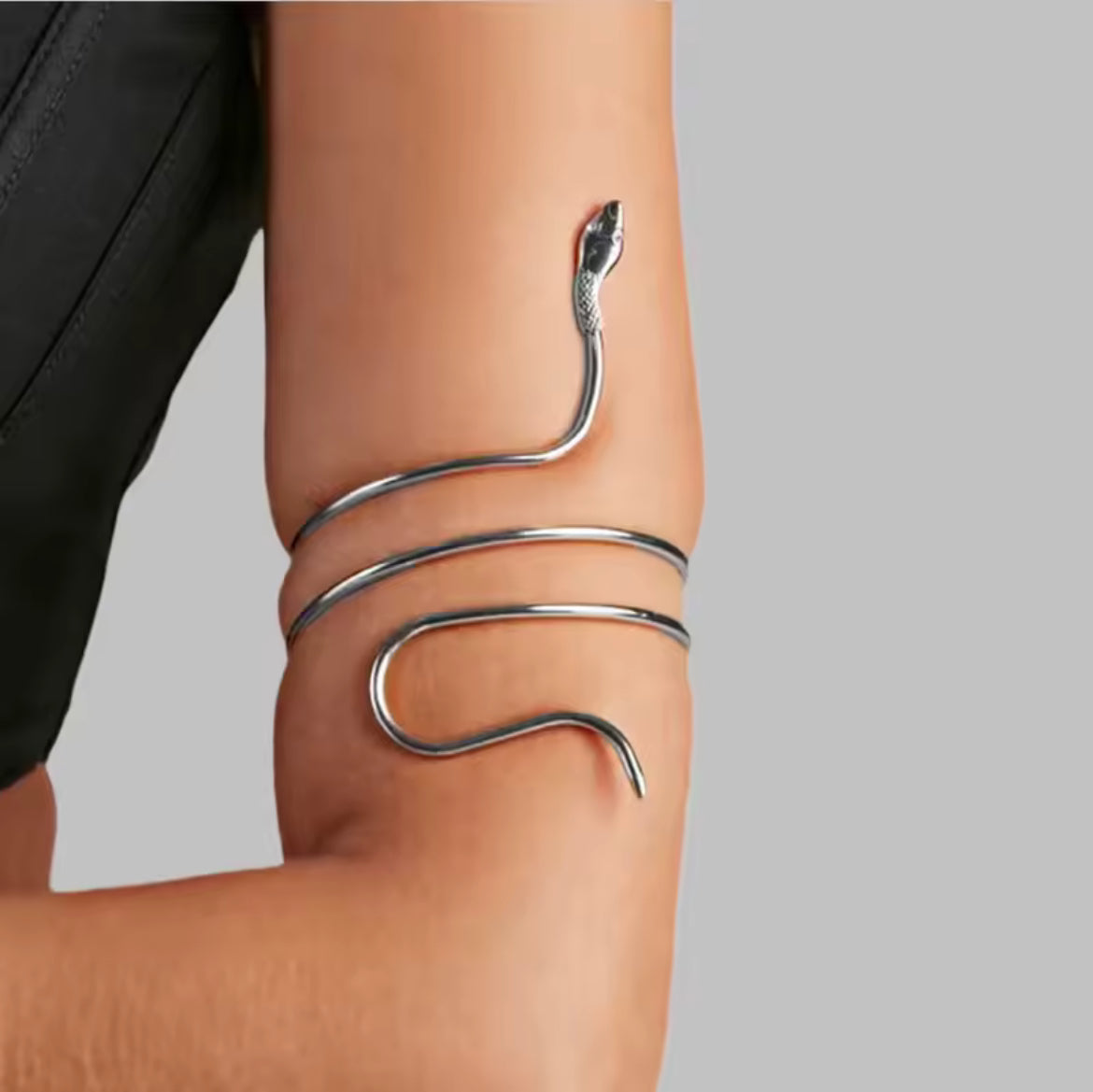Slither arm bracelet silver